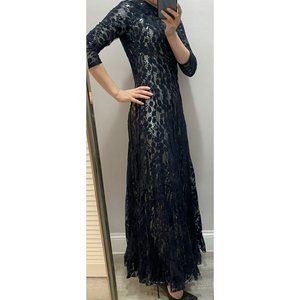 Teri Jon gown with custom alterations and silver lining size 2